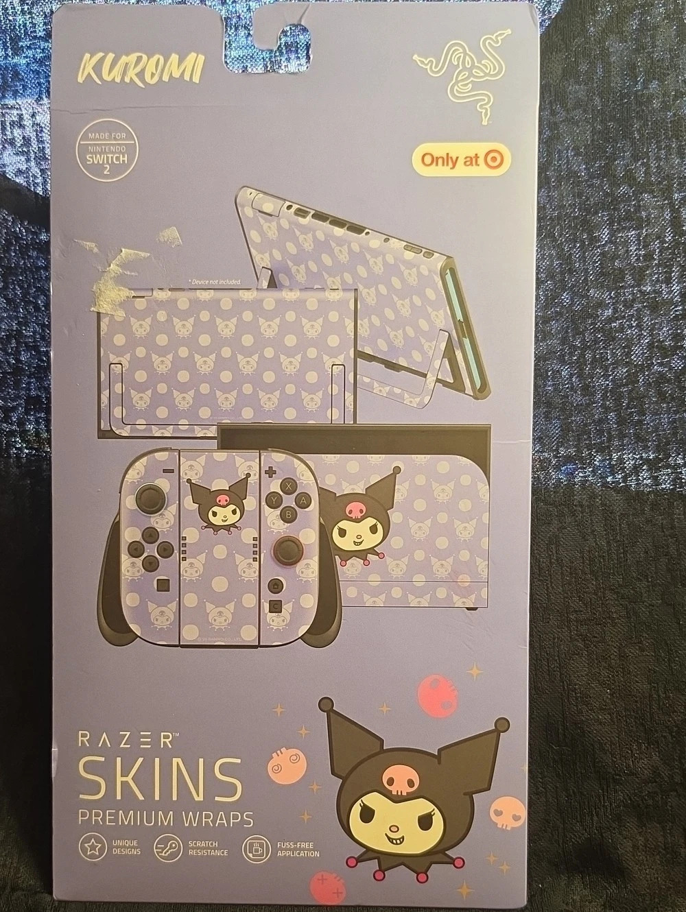 Razer Skins Hello Kitty Kuromi Premium Wraps Purple & Pink NWT Switch 2